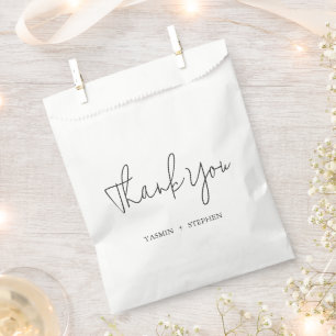 Modern Black and White Chic Wedding Favor Bag