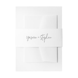 Modern Black and White Chic Wedding Invitation Belly Band