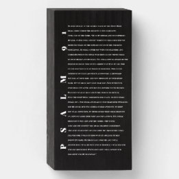 Modern Black and White Christian Psalm 91 Wooden Box Sign