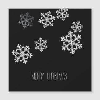 Modern black and white Christmas snowflakes