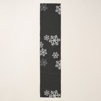 Modern black and white Christmas snowflakes 