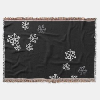 Modern black and white Christmas snowflakes