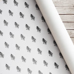 Modern Black and White Christmas Tree Wrapping Paper<br><div class="desc">Custom-designed wrapping paper featuring modern black and white hand-drawn Christmas tree design.</div>