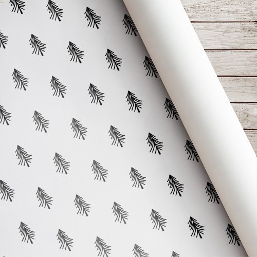 Modern Black and White Christmas Tree Wrapping Paper