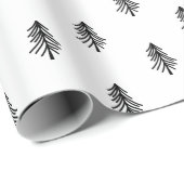 Modern Black and White Christmas Tree Wrapping Paper (Roll Corner)