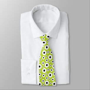 Modern Black and White Circle Pattern Neck Tie