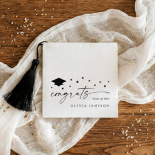 Modern Black and White Class of 2026 Graduation Napkins