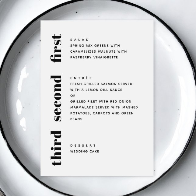 Modern black and white clean minimalist wedding menu (Creator Uploaded)