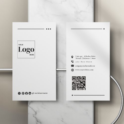 Modern Black and White Company Business Card