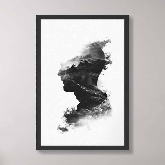 Modern Black and White Contemporary #3 Framed Art (Framed Front)
