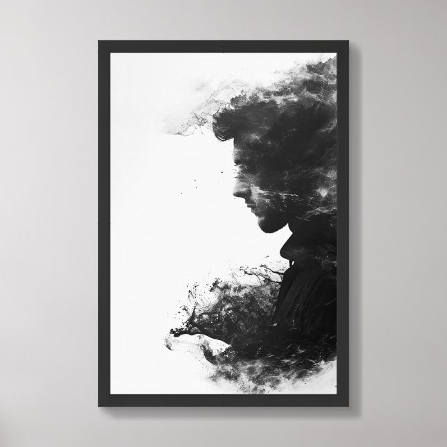 Modern Black and White Contemporary #4 Framed Art (Framed Front)