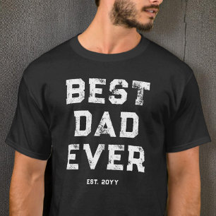 Modern Black and White Cool Best Dad Ever Est T-Shirt