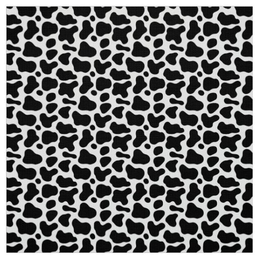 Modern black and white cow pattern for sewing fabric