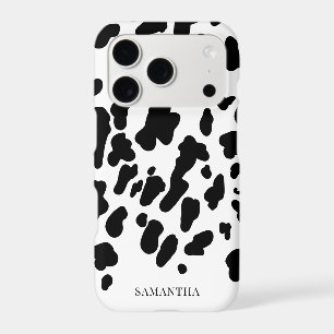 Modern Black and White Cowhide Pattern Western iPhone 17 Pro Case