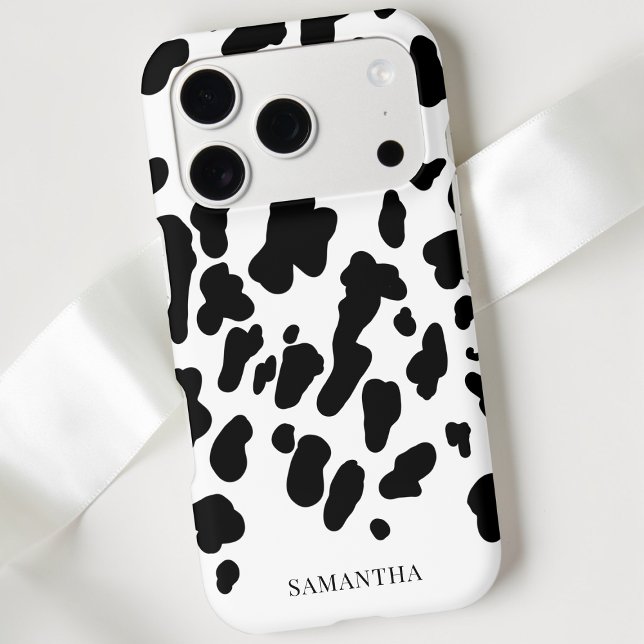 Modern Black and White Cowhide Pattern Western Case-Mate iPhone Case (Modern Black and White Cowhide Pattern Western Case-Mate iPhone Case)
