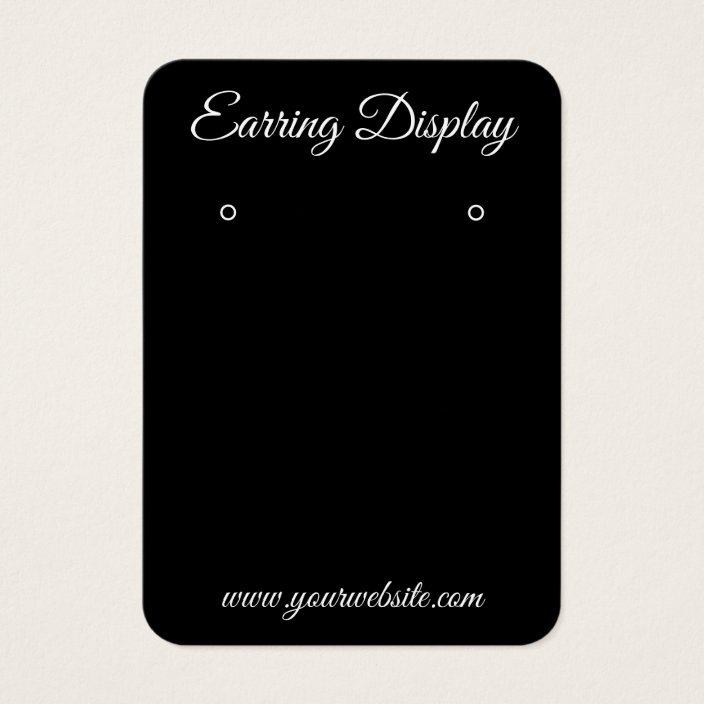 Modern black and white custom earring holder card