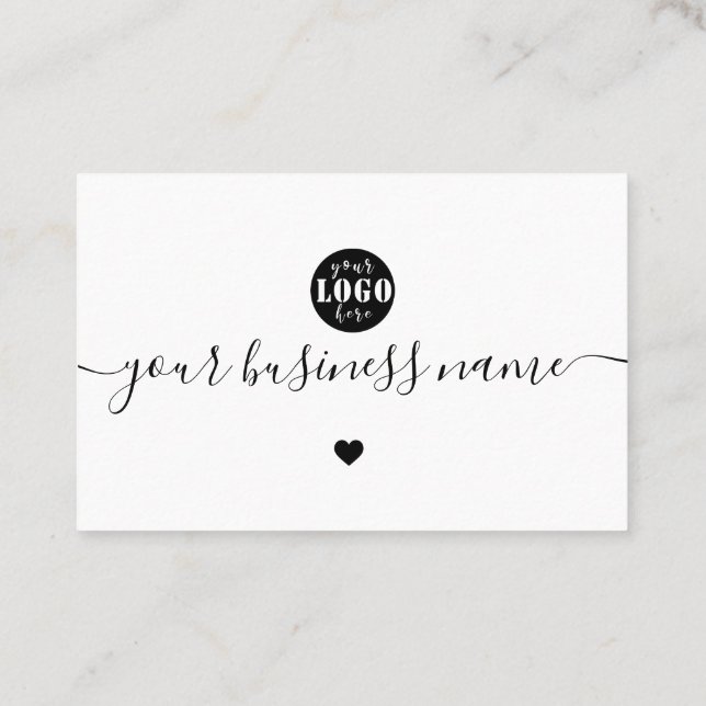 modern black and white custom logo thank you  business card (Back)