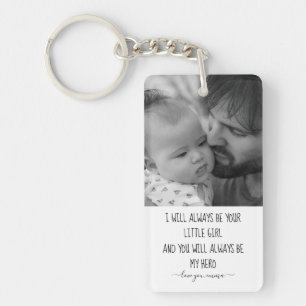 Modern Black And White Custom Photo, Fathers Day  Keychain