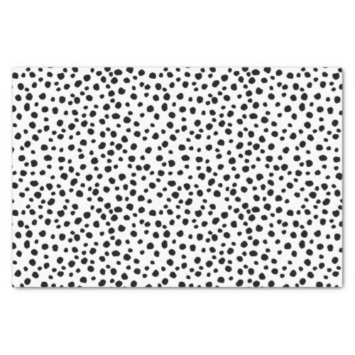 Modern Black and White Dalmatian Spot Pattern Tissue Paper