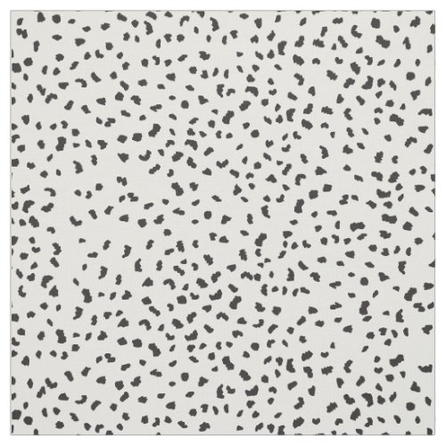 Modern Black and White Dalmatian Spots Pattern Fabric
