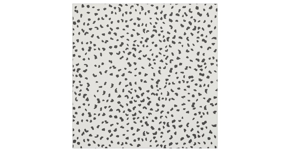Modern Black And White Dalmatian Spots Pattern Fabric