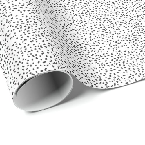 Modern Black and White Dalmatian Spots Wrapping Paper