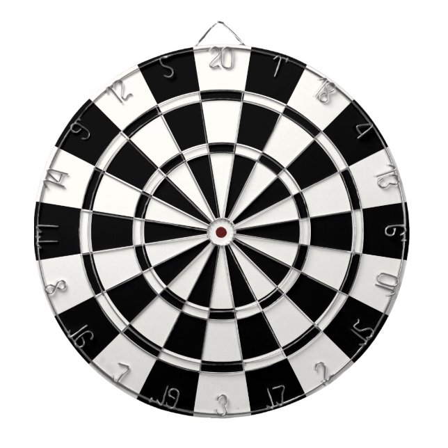Modern Black And White Dart Board (Front)