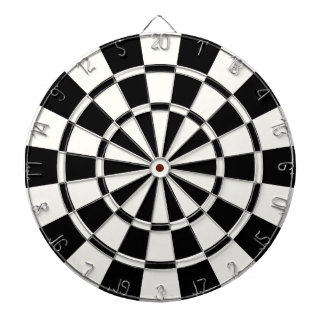 Modern Black And White Dartboard With Darts