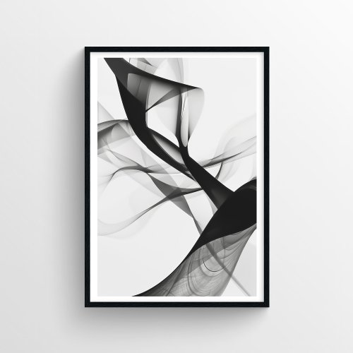 Modern Black and White Digital Art  Poster