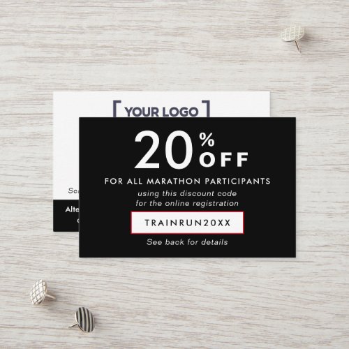 Modern Black And White Discount Coupon Logo QR 