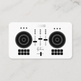 Modern Black and White DJ Business Card