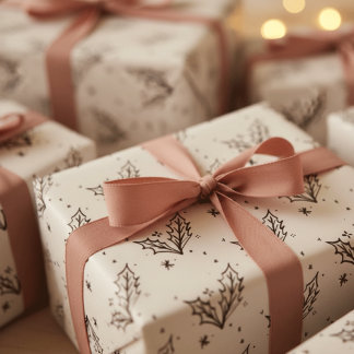 Modern Black and white doodle style art Wrapping Paper Sheets