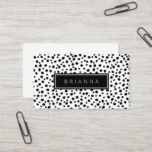 Modern Black and White Dot Background  Business Card