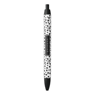 Modern Black and White Dot Background Custom Pen