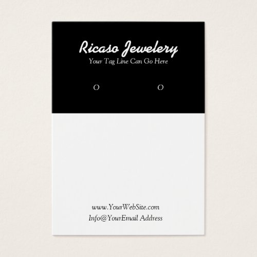 Modern Black and White Earring Background Business Card Templates