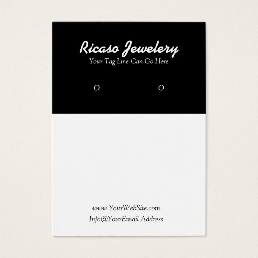 Customizable Modern Black and White Earring Background Business Card Templates