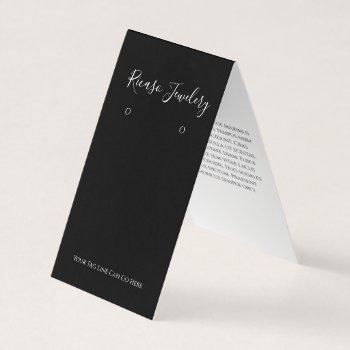 Modern Black And White Earring Background Business Card by Ricaso_Intros at Zazzle