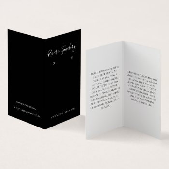 Modern Black And White Earring Background Business Card by Ricaso_Intros at Zazzle