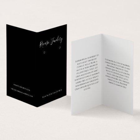 Modern Black And White Earring Background Business Card