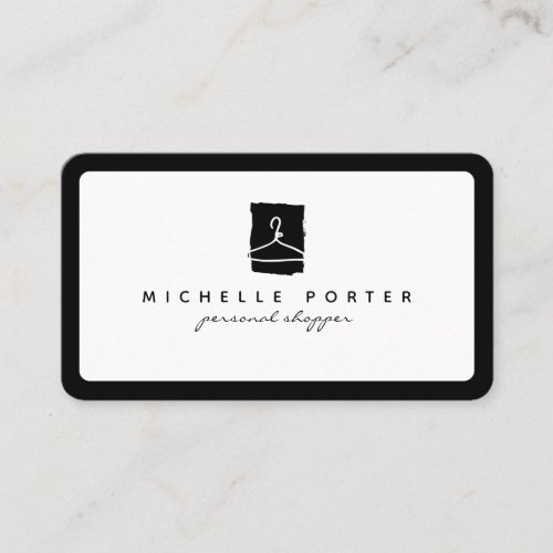 Modern black and white elegant fashion stylist business card