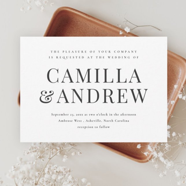Modern Black and White Elegant Wedding Invitation (Creator Uploaded)