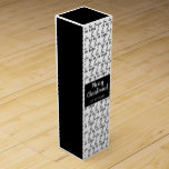Modern Black and White Fa La La La Christmas Wine Box<br><div class="desc">Modern Christmas wine box featuring a modern pattern of "Fa la la la la" in whimsical typography.</div>