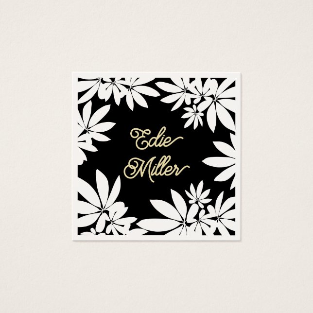 Modern Black and White Floral Script Font  (Front)