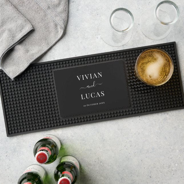 Modern Black and White Formal Minimal Wedding Bar Mat (Insitu (Bar 1))