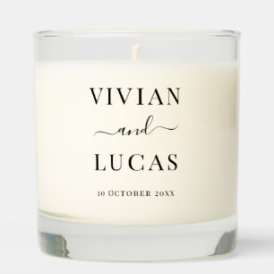 Modern Black and White Formal Minimal Wedding Scented Candle