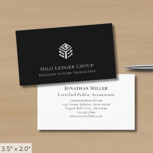 Modern Black and White Geometric Logo Business Card