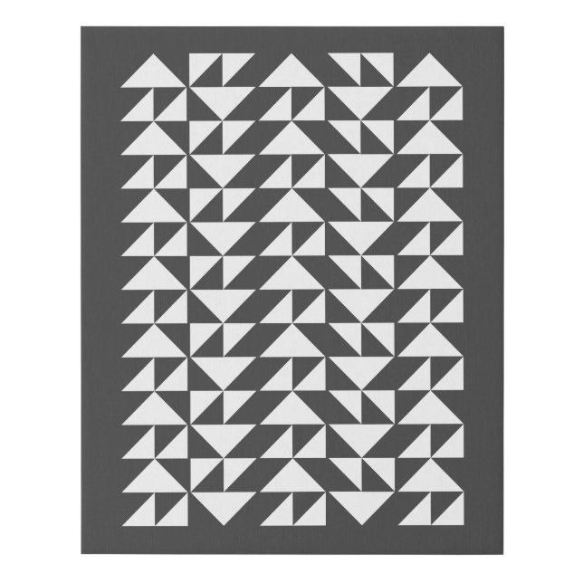 Modern Black and White Geometric Shapes MidCentury Faux Canvas Print (Front)