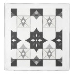 Modern Black and White Geometric Tile Pattern 1 Duvet Cover