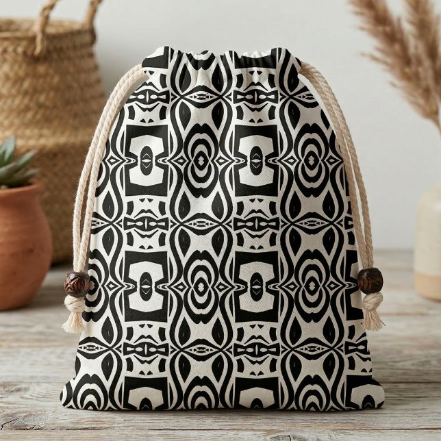 Modern Black and White Geometric Tribal Abstract  Fabric (Creator Uploaded)