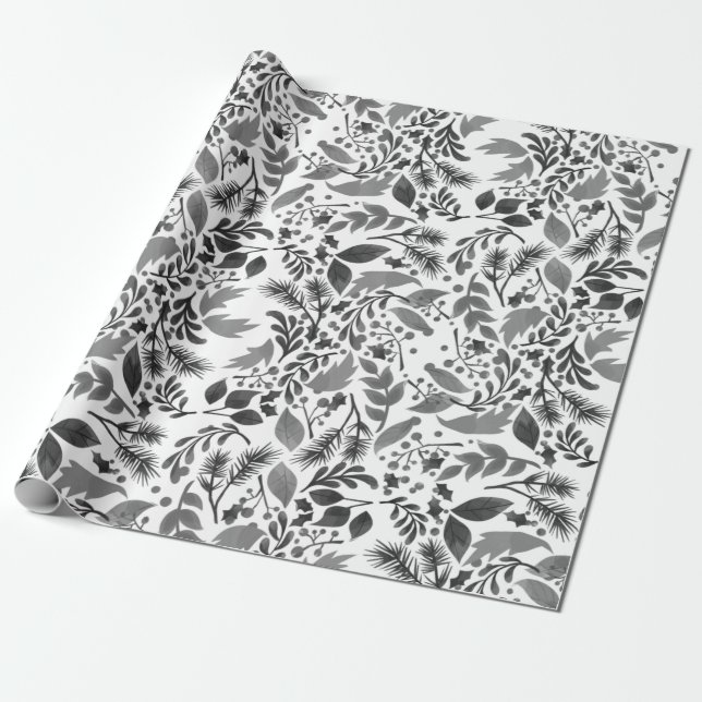 Modern black and white gift wrap (Unrolled)